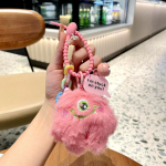 Kūrybinis animacinis pliu&scaron;inis Little Monster Pendant Keychain Ornaments Moteri&scaron;ki krep&scaron;ių priedai rožinė