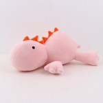Dinozaurų svertinis žaislas su kim&scaron;tuku, mink&scaron;ta dinozaurų pagalvė, vaikų lėlė 38 cm ry&scaron;kiai rožinė