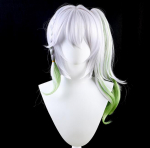 55 cm &bdquo;Nahida Cosplay&ldquo; perukas &bdquo;Genshin Impact Nahida Sumeru&ldquo; mi&scaron;rios spalvos gradientai, suri&scaron;ti į uodegą plaukams Helovino vakarėlio perukai 55cm sidabras
