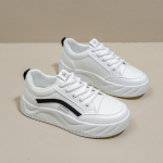 Moteri&scaron;ki plok&scaron;ti sintetinės odos sportbačiai su platforma vaik&scaron;čiojimo batai suvarstomi teniso batai moterims Patogūs laisvalaikio batai neslystantys bėgimo bateliai