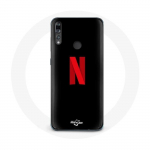 Coque pour Huawei p30 lite Netflix Logo rouge fond noir
