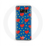 Coque pour Samsung Galaxy S8 BTS Bangtan Gar&ccedil;ons BT21 TATA de V Fond Bleu