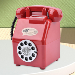 Retro telefonas Piggy Bank Dial Money Saving Jar Animacinių filmų fotografijos rekvizitai Telefonas raudona