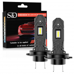 2vnt H7 Led priekinių žibintų lempučių rinkinys Automobilio rūko žibintų lemputės 70W Canbus be klaidų 20000LM belaidis automobilio priekinis žibintas 1: 1 mini diodų automatinis ap&scaron;vietimas 6000K 12V