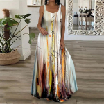 Moteri&scaron;ka Camisole Suknelė Maxi Ilga Suknelė Spalva Halo Dažyta Suknelė Spausdinti Suknelė pavasario/vasaros V formos i&scaron;kirpte Kasdieninės atostogos XS balta