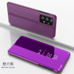 &bdquo;Samsung Galaxy A14 A34 A54 5G Case&ldquo; prabangus &bdquo;Smart Mirror&ldquo; magnetinis atverčiamas odinis telefono dėklas, skirtas Samsung A54 A 14 34 54 dangtelis For Galaxy A34 5G violetinė