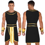 Helovino teminis vakarėlis Maskaradas Riterio kostiumas Cosplay Vyrams Senovės Egiptas Graikija Roma Vaidmenų žaidimų apranga Suknelė su rankogaliais S balta