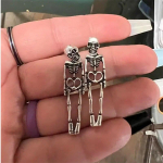 Helovino kaukolės skeleto nuleidžiami auskarai moterims Punk Charm Ghost Spider Web Dangle Auskarai Papuo&scaron;alai Dovana