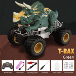 Pur&scaron;kiamas dinozaurų visureigio RC automobilio žaislas, laipiojantis bekelėje Bigfoot Tyrannosaurus Rex Triceratops kaskadininkų automobilis, skirtas vaikams dovanoti žaislai
