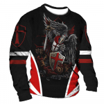 Vintažiniai mar&scaron;kinėliai Vyri&scaron;ki medvilniniai mar&scaron;kinėliai ilgomis rankovėmis Crusader Knight Graphic Tops 5xl 3d Print Tee Kasdieniai O kaklo dideli drabužiai L