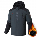 Vyri&scaron;ka stora &scaron;ilta žieminė striukė Lauko parkas Drabužiai su gobtuvu Juodi Patchwork Plus Velvet Fashion Oversize 8XL 9XL paltas 8XL pilka