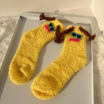 Super mink&scaron;tos, mielos ir žaismingos mergaitės rudens ir žiemos kojinės iki pusės blauzdos, spalvingos dopamino mergaitės korėjieti&scaron;kos universalios kojinės One size fits all