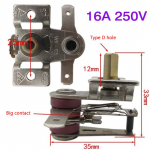 Kintamosios srovės 250V 10A 16A Auk&scaron;tos temperatūros jungiklis Orkaitės termostatas Namų bimetalinis &scaron;ildymo priedai Elektrinio &scaron;ildytuvo keitimas 10A