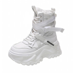 Madingi moteri&scaron;ki batai su platforma, prabangūs dizainerių batai moterims, su kryžiumi, rai&scaron;teliais, masyvūs batai, kvėpuojantys, patogūs, ankle boots, Botas De Mujer 34 balta