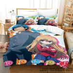 Anime TIGER&times;DRAGON Toradora Patalynės Komplektas Antklodės Užvalkalas Lovos Komplektas Antklodės Užvalkalas Pagalvės Užvalkalas Antklodė karali&scaron;ko dydžio karali&scaron;ko dydžio Berniukų Suaugusiųjų Patalynė 70x133cm 2pcs