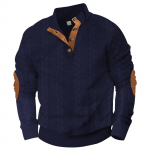 Vyri&scaron;ki megztiniai su nuolatine apykakle yra lauko laisvalaikio megztiniai L juoda