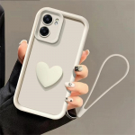 Telefono dėklas Motorola Edge 50 Fusion Moto G75 G55 G35 G85 G84 G22 G14 G04 G54 su meilės &scaron;irdelės rankos grandinėle ir virvele For Edge50Fusion