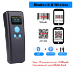 Ki&scaron;eninis brūk&scaron;ninio kodo skaitytuvas Ne&scaron;iojamas Mini Bluetooth Belaidis 1D 2D kodų skaitytuvas su ekranu kurjeriui 2D QR skaitytuvas PDF417