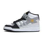 Adidas Forum Mid J Balti Juodi Sidabriniai Vaiki&scaron;ki Sportbačiai Cloud-White Silver-Metallic Grey-One GY7062 35&frac12;