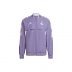 Adidas Real Madrid Klubinis Futbolas Sporto Laisvalaikio Serija Logotipas Siuvinėtas Dryžuotas Užtrauktuku Striukė Vyri&scaron;kos Striukės Violetinė HA2527 L