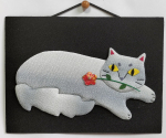 Mano Mėgstamiausias Katinas Chirimen Craft Pūkuotas Katinas su Viena Gėle Rinkinys