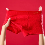 MiiOW Men's Red Ben Ming Nian Antibacterial Cotton Boxer Briefs 3XL