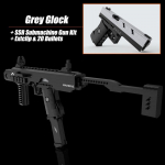 Karinis MOC Glock pistoletas Taktinis rinkinys Statybinės kaladėlės Plytų rinkinys Pistoletų-kulkosvaidžių rinkiniai Ginklų žaislai Vaikams Berniukams Suaugusiųjų dovanos