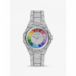 Michael Kors PRIDE Riboto leidimo didelis Raquel vaivivoryk&scaron;tės akmenukais sidabro atspalvio laikrodis MK7365LE sidabras