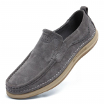 Vyri&scaron;ki laisvalaikio batai Auk&scaron;tos kokybės odiniai laisvalaikio batai vyrams Prabangūs vairavimo patogūs mink&scaron;ti plok&scaron;čiapadžiai sportbačiai Rankų darbo batai Vyri&scaron;ki mokasinai 6 pilka spalva