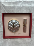 YSL Pink Star kolekcijos rinkinys Star Powder pudra-pagrindas B10 Rouge Volupt&eacute; Shine lūpdažis 44B, ilgai i&scaron;liekanti maskuotė, paruo&scaron;tas dovanai