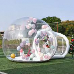 Pripučiamas burbulinis namelis Skaidri burbulinė palapinė, PVC skaidri pripučiama burbulinė palapinė kupolas su pūstuvu vaikų vakarėliui Balionas Sodas 2.5meter balta