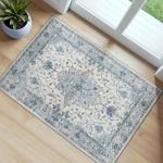 Bohemi&scaron;kas vintažinis gėlių ra&scaron;to kilimas, žalias smėlio spalvos sendintas rytieti&scaron;kas neslystantis grindų kilimėlis svetainei miegamajam namų dekorui kilimas 80cm x 120cm