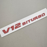 3D ABS Chromo Juodas Automobilio Raidės &Scaron;oninis Sparno Ženklelis Logotipas V12 BITURBO Lipdukas Emblema Mercedes Benz AMG G63 G65 Automobilio Aksesuarams BQ7 raudona