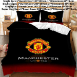 Manchester United patalynės komplektas su mink&scaron;tu poliesterio audiniu gerbėjų miegamojo dekoravimui Super King(260x220cm)
