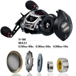 Žvejybos ritės Baitcasting Reels 12 BB Dual Brakes 7.7OZ 13LB Carbon Baitcaster žvejybos ritė