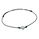Les Tr&eacute;sors De Lily [I9111] - Bracelet Argent 'Love' noir argent&eacute; (rhodi&eacute;) - 6x10 mm juoda