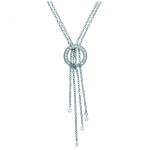Les Tr&eacute;sors De Lily [J0049] - Collier acier 'D&eacute;esse' blanc