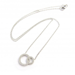 Les Tr&eacute;sors De Lily [M7282] - Collier Argent 'Sissi' blanc argent&eacute; (rhodi&eacute;) - 13x16 mm