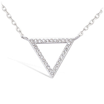 Les Tr&eacute;sors De Lily [N6834] - Collier Argent 'Triangles' blanc (rhodi&eacute;) - 16x16 mm