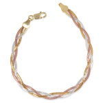 Les Tr&eacute;sors De Lily [Q2860] - Bracelet Argent 'Lianes Magiques' tricolore - 19 cm 5 mm