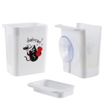 Les Tr&eacute;sors De Lily [Q4789] - Porte-&eacute;ponge 'Chats' blanc (chatoyant) - 10x8. 5x7 cm