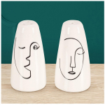 Les Tr&eacute;sors De Lily [A1461] - Set poivre et sel c&eacute;ramique 'Arty' noir blanc - 90x45 mm chacun juoda