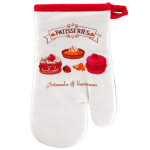 Les Tr&eacute;sors De Lily [A2431] - Gant de cuisine 'P&acirc;tisseries' rouge blanc (Artisanales et Savoureuses) - 28x14 cm raudona