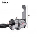 2 raktai Cam Lock &scaron;altai valcuotas plienas pa&scaron;to dėžutės spintelei 25mm
