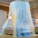 Vasaros princesės patalynės palapinė baldakimu kupolo tinklelis nuo uodų Eleganti&scaron;kas princesės patalynės uždanga Haning kupolo tinklelis 2.2m (7.2 feet) bed mėlyna/geltona