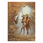 Vintažinis abstraktus paveikslas Romanti&scaron;ka pora &Scaron;eimos puo&scaron;mena Sienų kabinimas Aliejiniai paveikslai Sienų menas Paveikslėlis Cuadros fono sienų apdaila 40x60cm