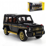 1/32 mastelio lydinio kolekcionuojamas Benz G63 AMG žaislinė transporto priemonė, i&scaron;traukiamas liejamas automobilio modelis su &scaron;viesomis ir garsu 1/32-16.5x7x6.5cm