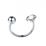 1 vnt. 6/8 mm CZ cirkonio pasagos formos žiedas pertvaros nosies auskaras nerūdijančio plieno tragus helix auskarai lankelis sraigtinis auskaras kūno papuo&scaron;alas balta