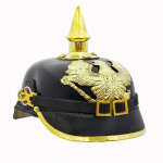 Antikvarinis juodas voki&scaron;kas &scaron;almas i&scaron; žalvario akcentų Prūsijos PICKELHAUBE imperatori&scaron;kasis &scaron;almas