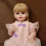 Reborn Baby Doll Pilno silikono Gražūs ilgi plaukai Realisti&scaron;ka Reborn Baby Doll Baby Doll vaikams Gimtadienio kalėdinės dovanos
